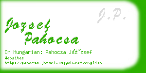 jozsef pahocsa business card